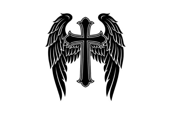 Angel Wing Cross: A Versatile Christian Embroidery Design