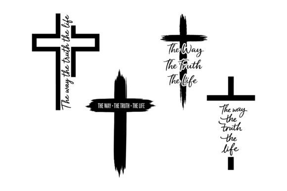 Christian Cross Faith Typography Set for T-Shirt Designs