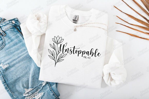 Elegant Unstoppable Christian Faith Quote Floral