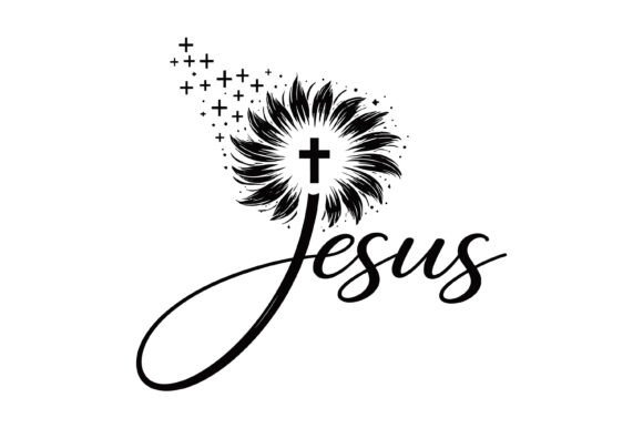 Jesus Cross Floral Faith Design for Graphics & T-Shirt Creations