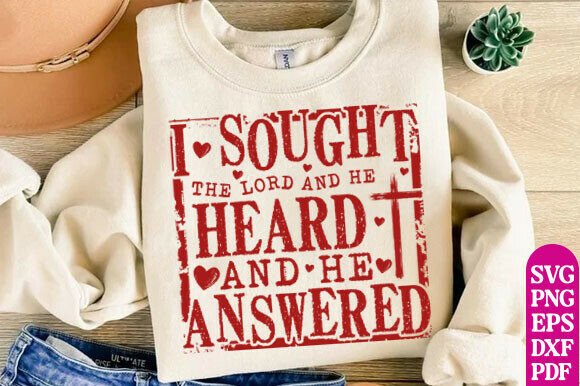 Review: I Sought the Lord PNG for Christian T-Shirt Designs