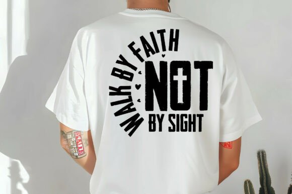 Walk by Faith Men's Christian PNG for T-Shirt Designs